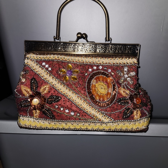 Embellished Maroon Handbag - Picture 1 of 9